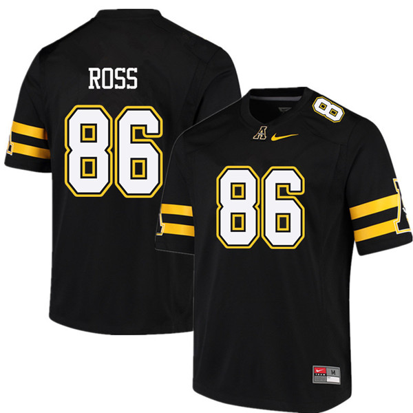 Men #86 Trey Ross Appalachian State Mountaineers College Football Jerseys Sale-Black